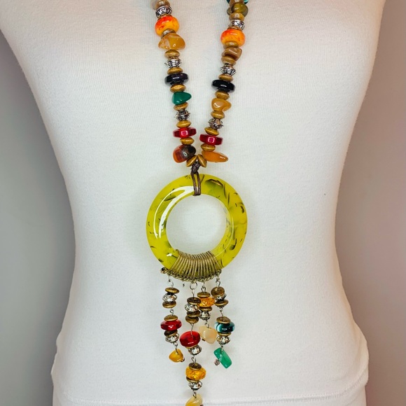 Green Multi Boho Necklace - Picture 2 of 4